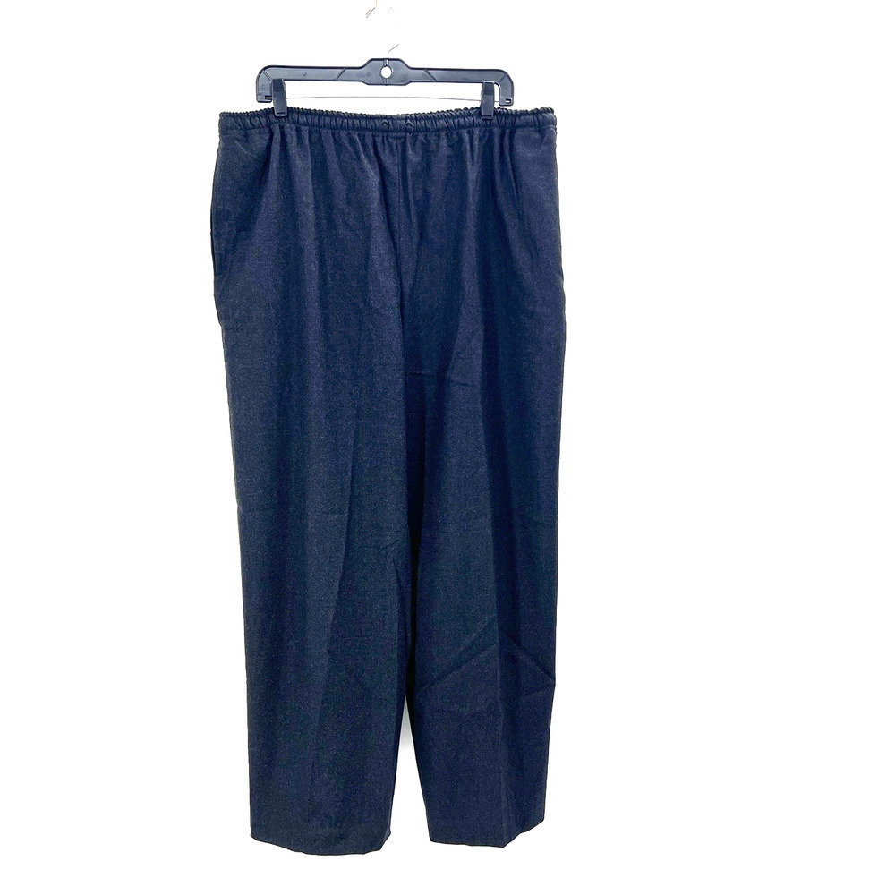 Eskandar Dark Gray Wool Cashmere Pull On Wide Leg Trouser Pants Size 3